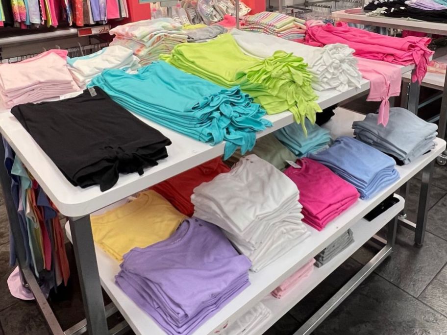 A Table of girls tees at The Children's Place