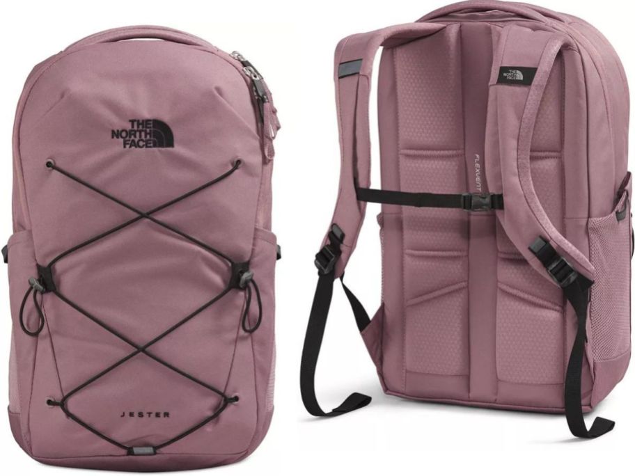 Stock image of the front and back view of The North Face Jester backpack