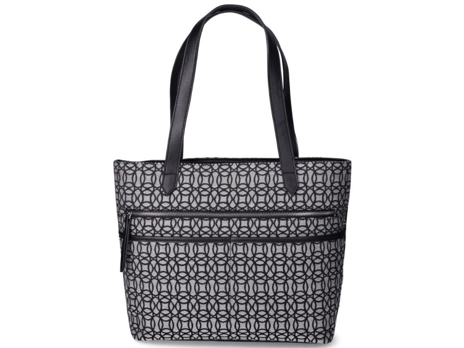 a black and white tote 