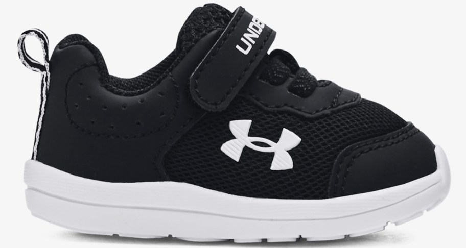black and white under armour baby shoe