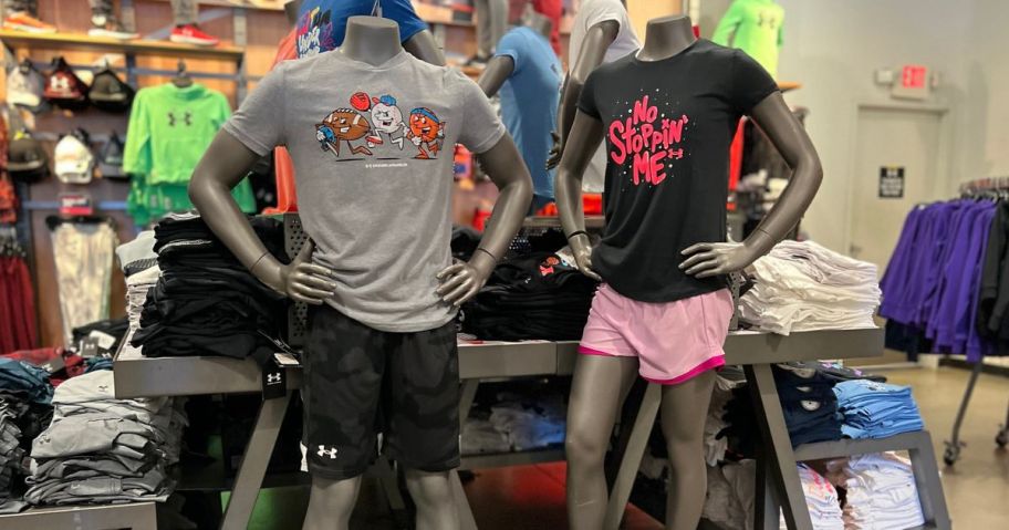 Under Armour Kids t-Shirts on mannequins at the store