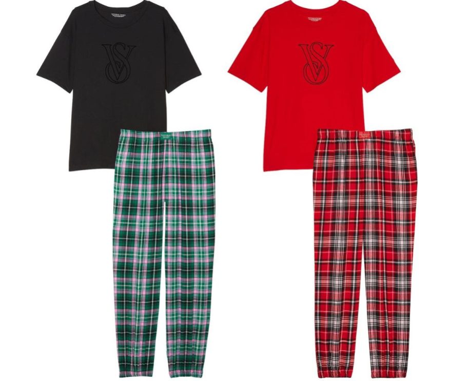 2 pair of tee jamas with plaid flannel pants