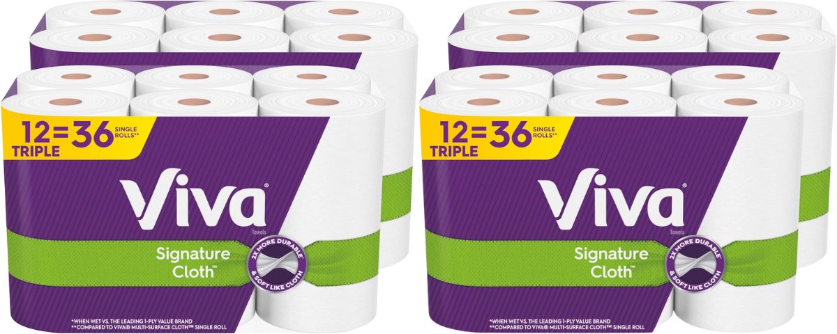 Viva Paper Towels 24 Pack Triple Rolls Only 39 Shipped After Amazon   Viva Signature Cloth Paper Towels2 