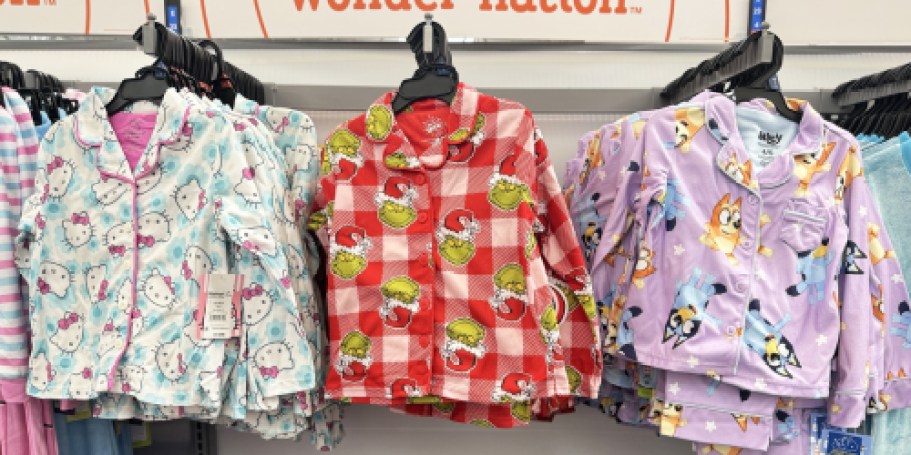 Walmart Kids Pajama Sets from $9.98 (Bluey, Hello Kitty, Squishmallows, & More!)