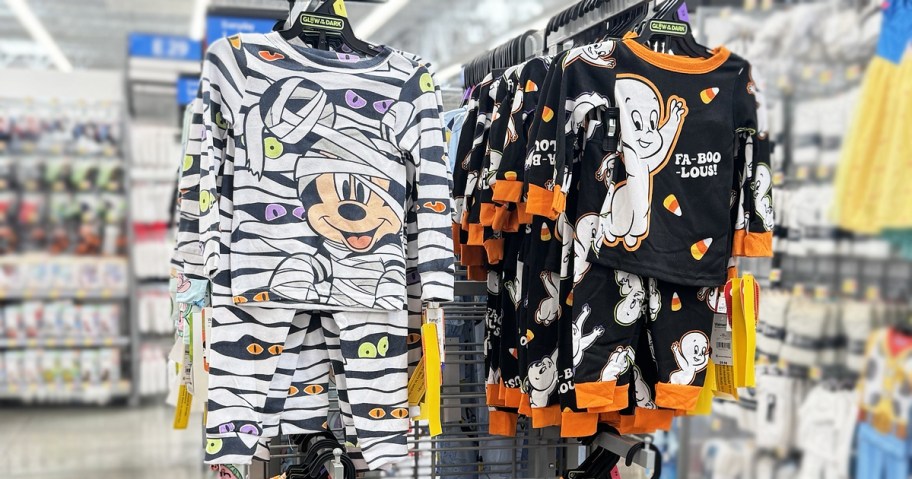 mickey and casper halloween pajama sets at walmart