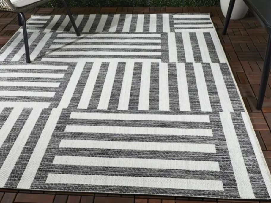 Stock image of a Striped rug from Wayfair
