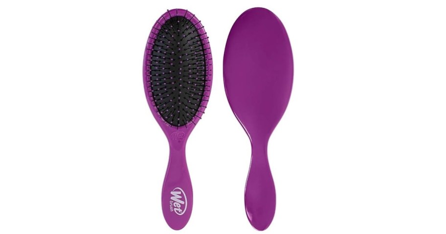 purple hair brush front and back
