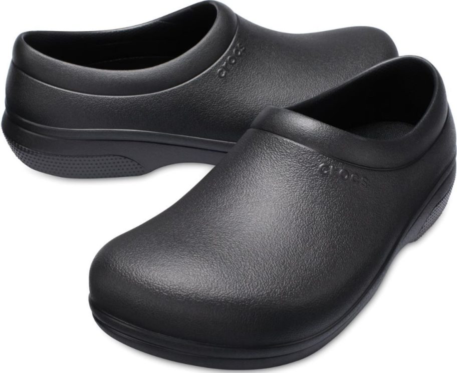 Stock image of Crocs on the clock works clogs