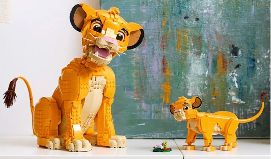 young simba lego figure shown with simba cyb figure