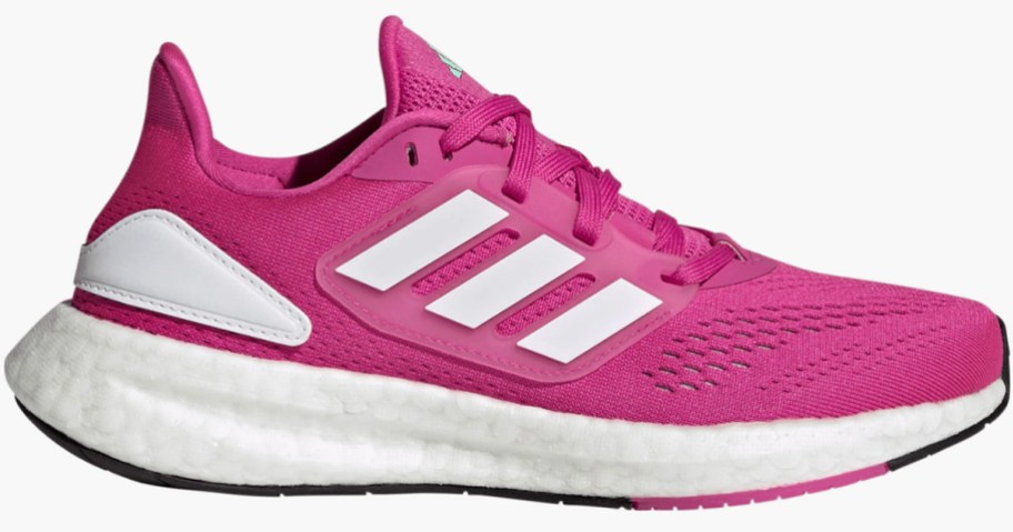 stock image of hot pink and white adidas shoe