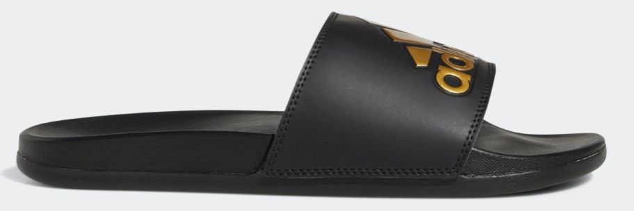 adidas gold and black slide