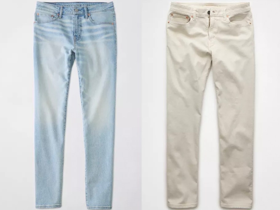 blue and white mens jeans