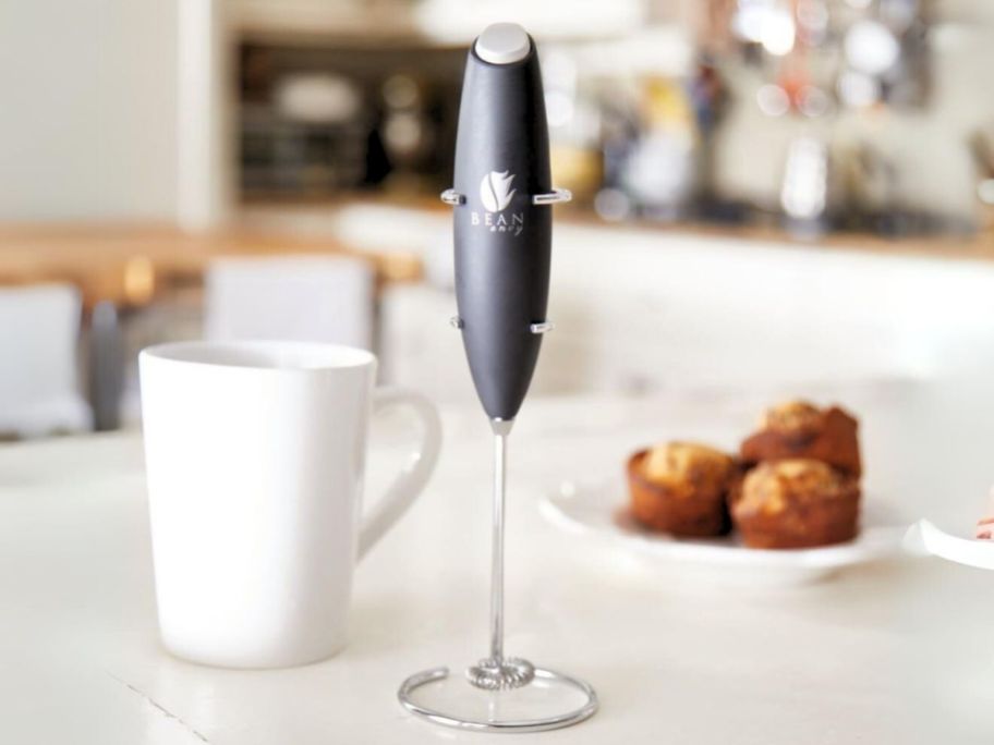 bean envy milk frother sitting on counter