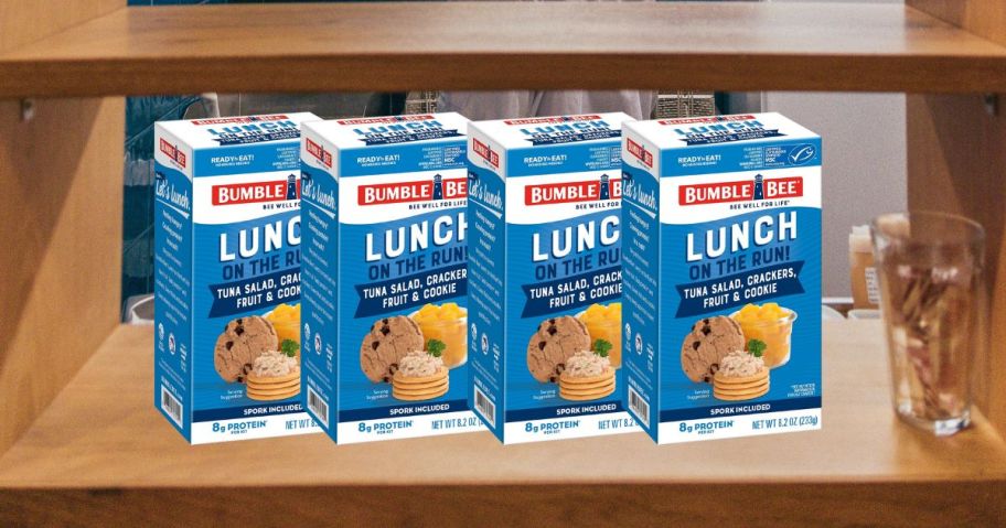  Roll over image to zoom in Bumble Bee Lunch On The Run Tuna Salad with Crackers Kit, 8.2 oz (Pack of 4) on shelf