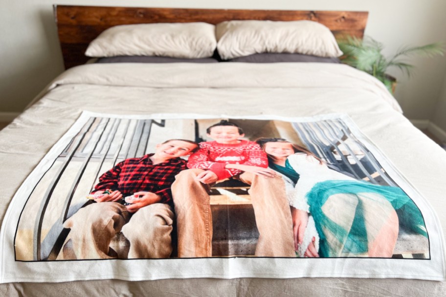 photo blanket on king bed