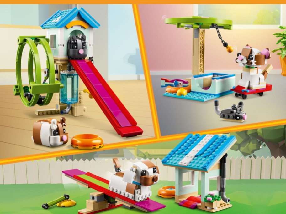 collage showing all three sets you can create with this one lego deal
