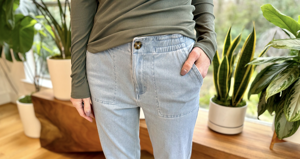 Collin wearing light colored 32 Degrees jeans 