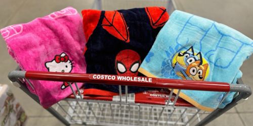 Costco Kids Beach Towels Only $11.99 | Hello Kitty, Spiderman, & Bluey!