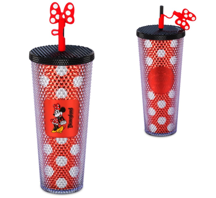 red and white dot minnie mouse straw tumbler
