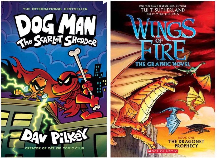 dog man and wings of fire graphic novels 