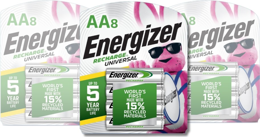 packs of Energizer Rechargeable AA batteries 8 count