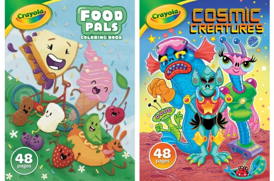 food pals and cosmic monters coloring books