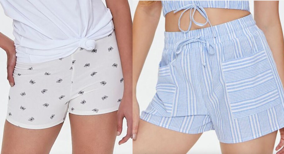 butterfly and striped womens shorts