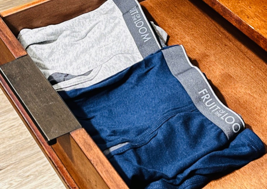 two folded underwear in drawer
