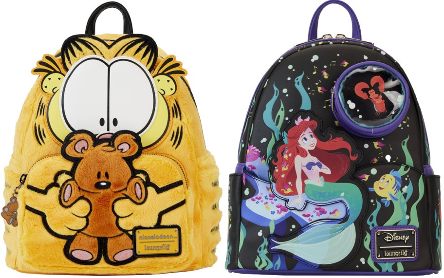 garfield and ariel loungefly backpack stock images