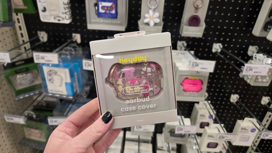 heyday earbud case cover in front of store shelf