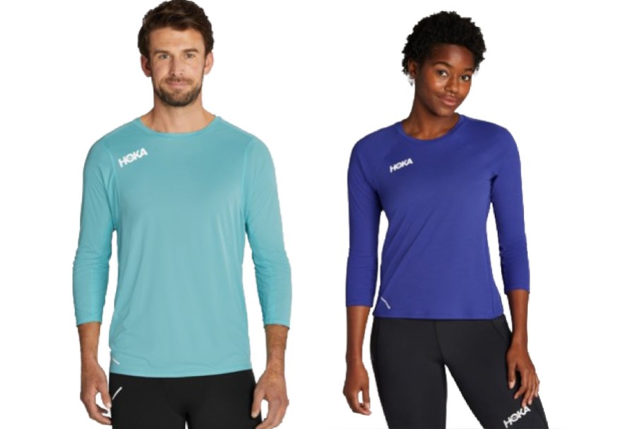 man and women in blue long sleeve shirts