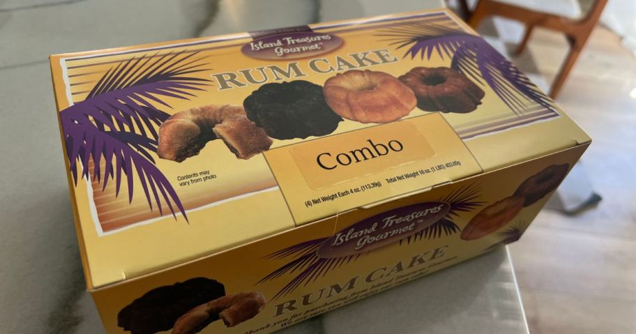 an island treasures rum cake box