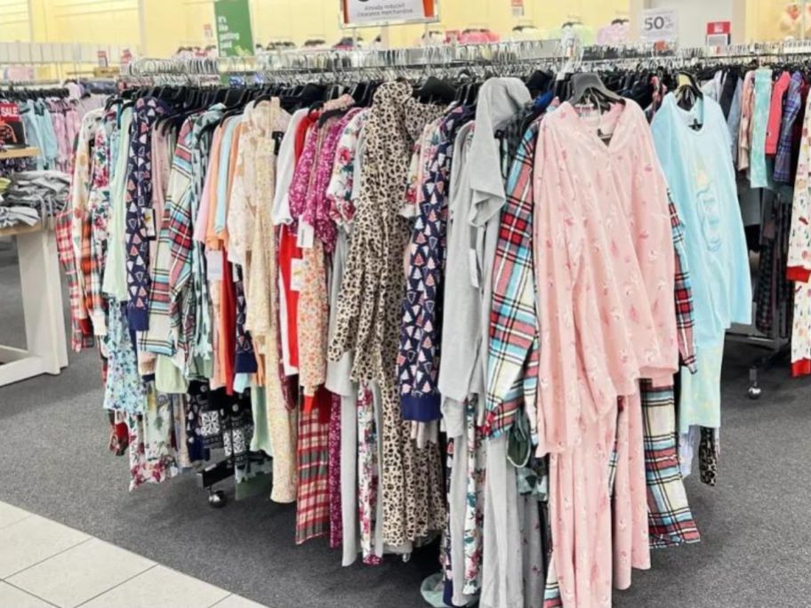 rack of women's pajamas at kohls
