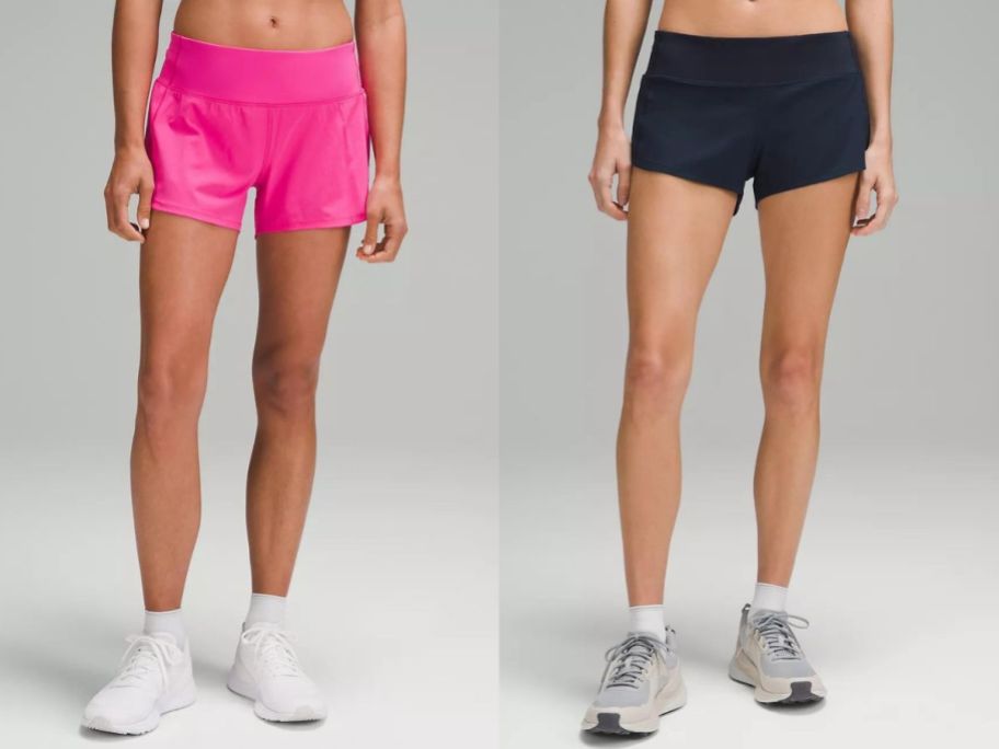 woman wearing pink shorts and woman wearing black shorts