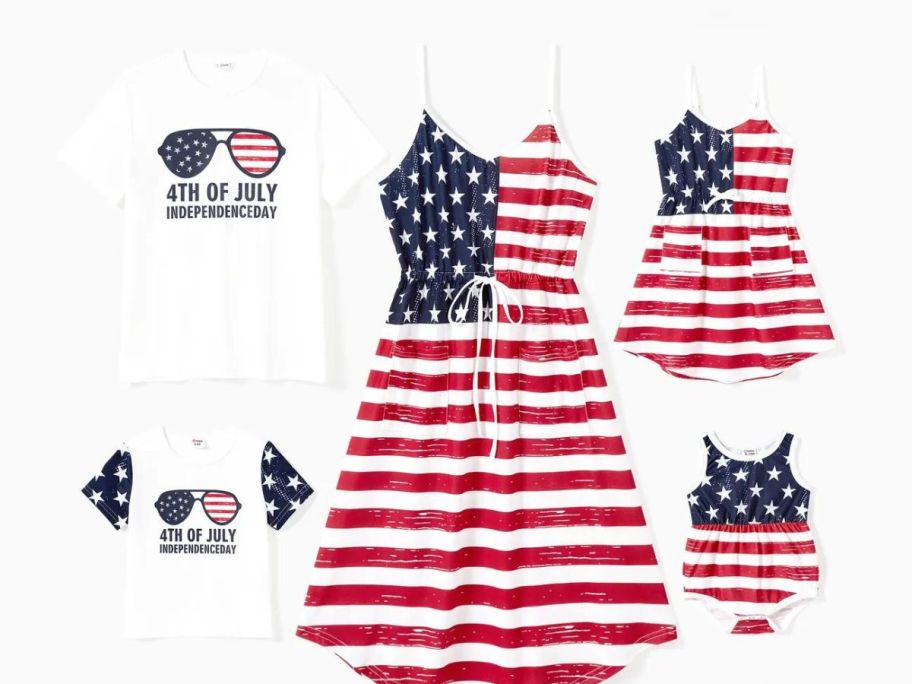 matching family american flag outfits