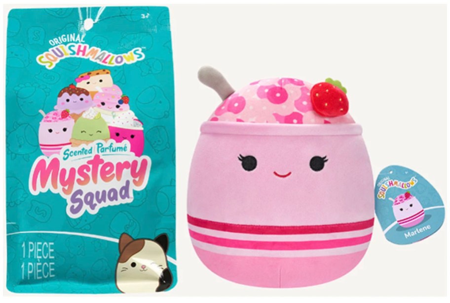 pink ice cream mystery bag squishmallow stock image