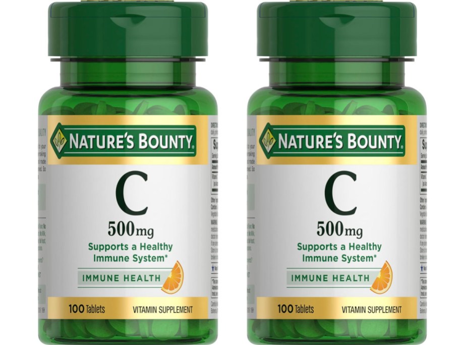 two bottles of natures bounty vitamin c