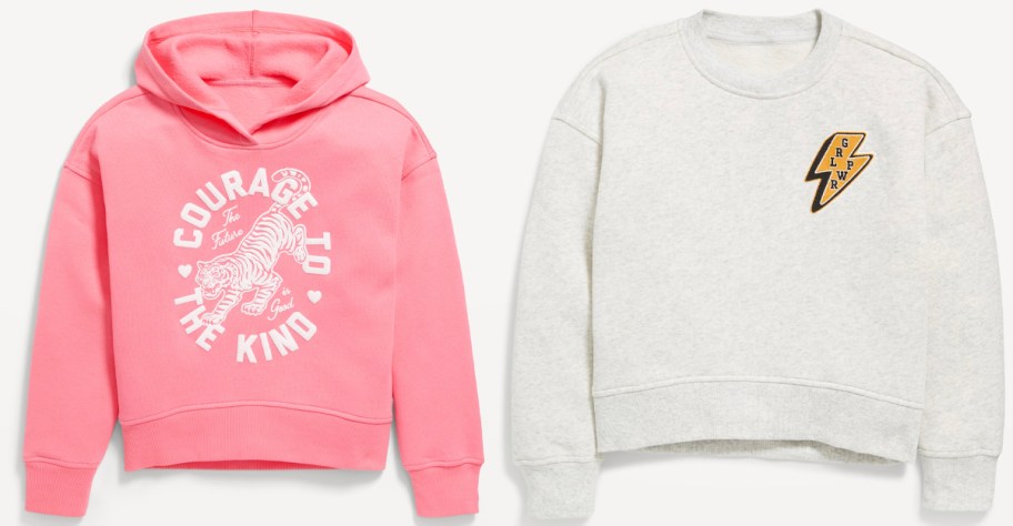 pink and gray girls sweatshirts
