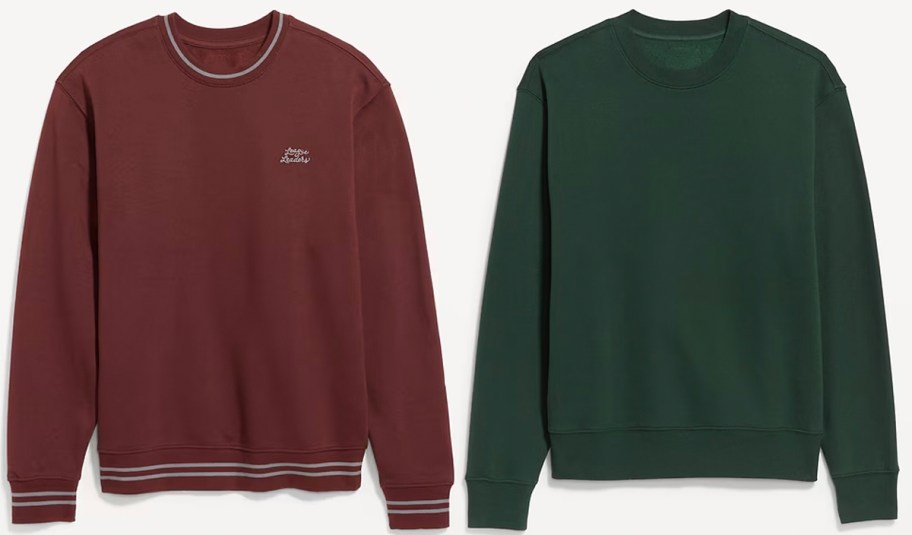 maroon and dark green mens sweatshirts
