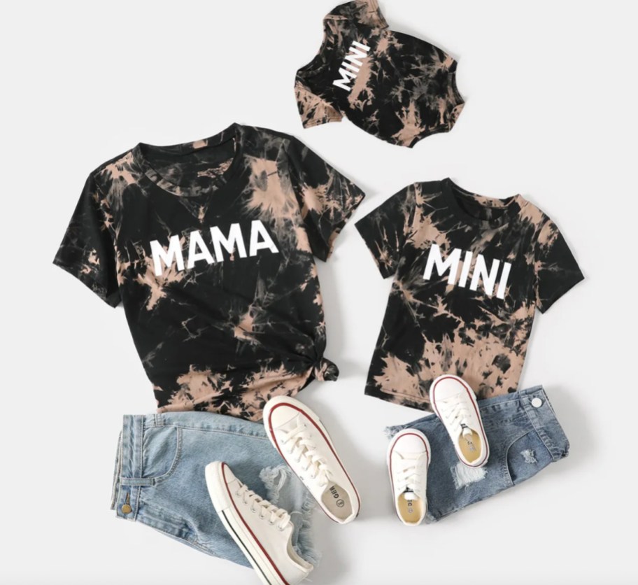 tie dye matching mama & me outfits