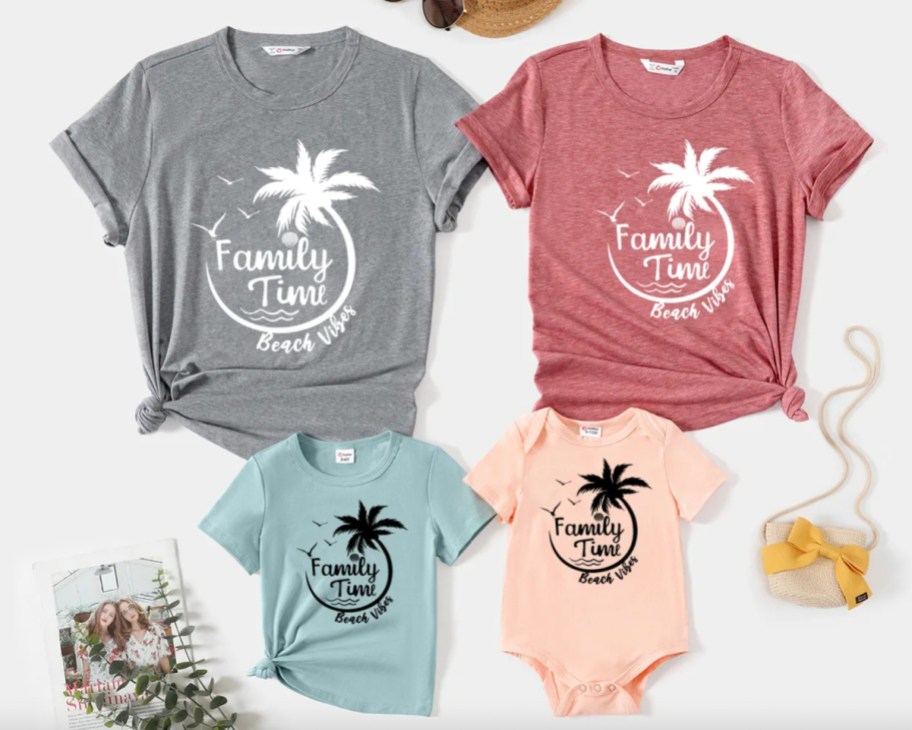 matching family coconut tree t shirts