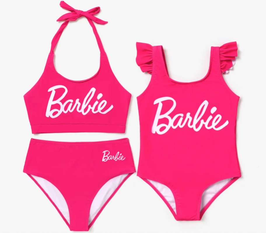 barbie pink matching mama and me swimsuits