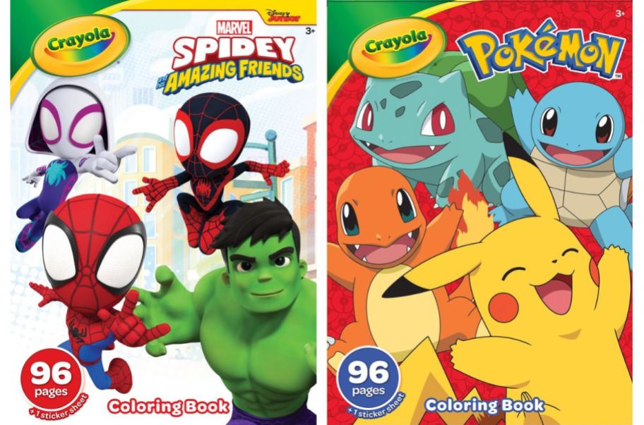 spidey and pokemon coloring books 