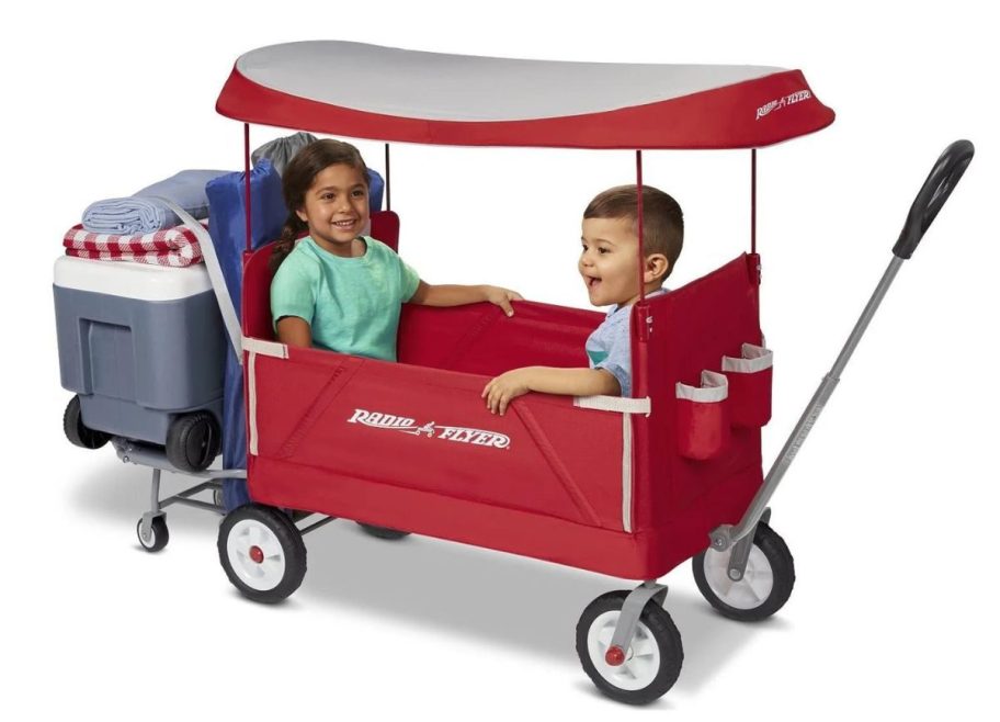 Radio Flyer, 3-in-1 Tailgater Wagon with UV Canopy stock image