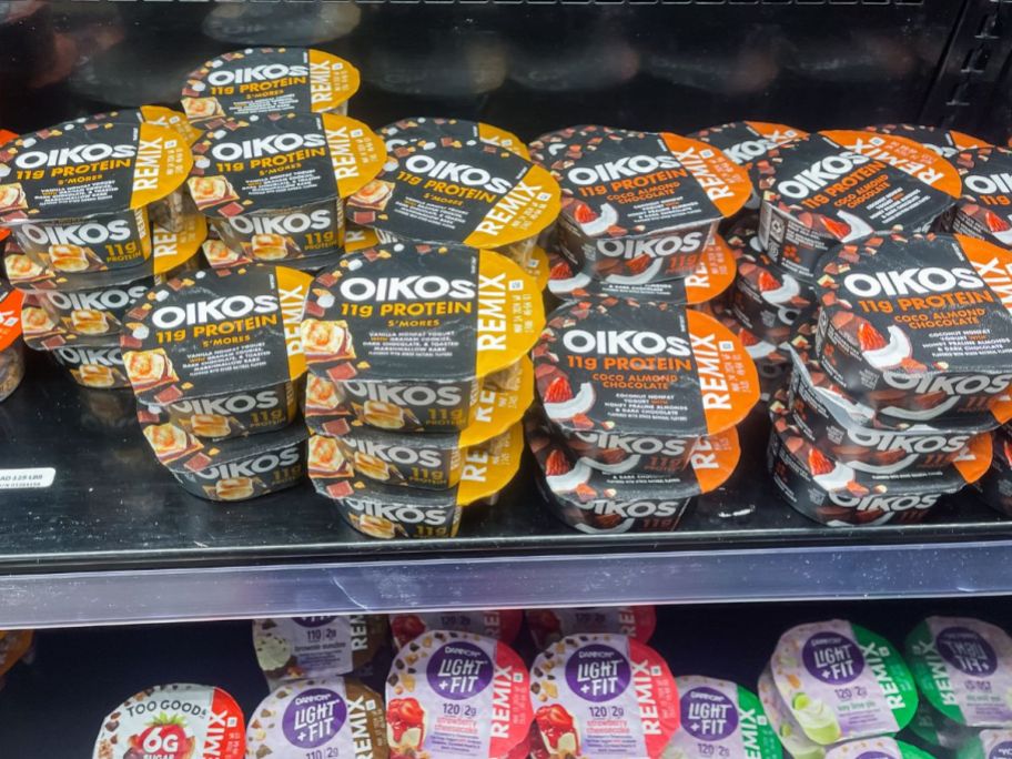 oikos remix yogurt on shelf at kroger