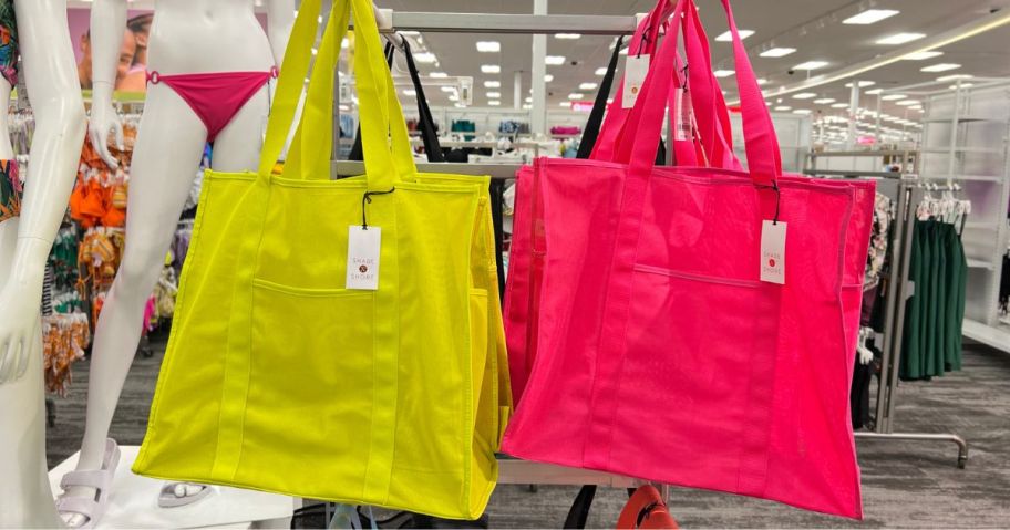 target Mesh Tote Handbag - Shade & Shore hanging on rack in store