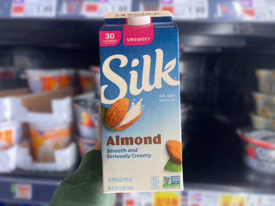 silk almond milk being held up in store