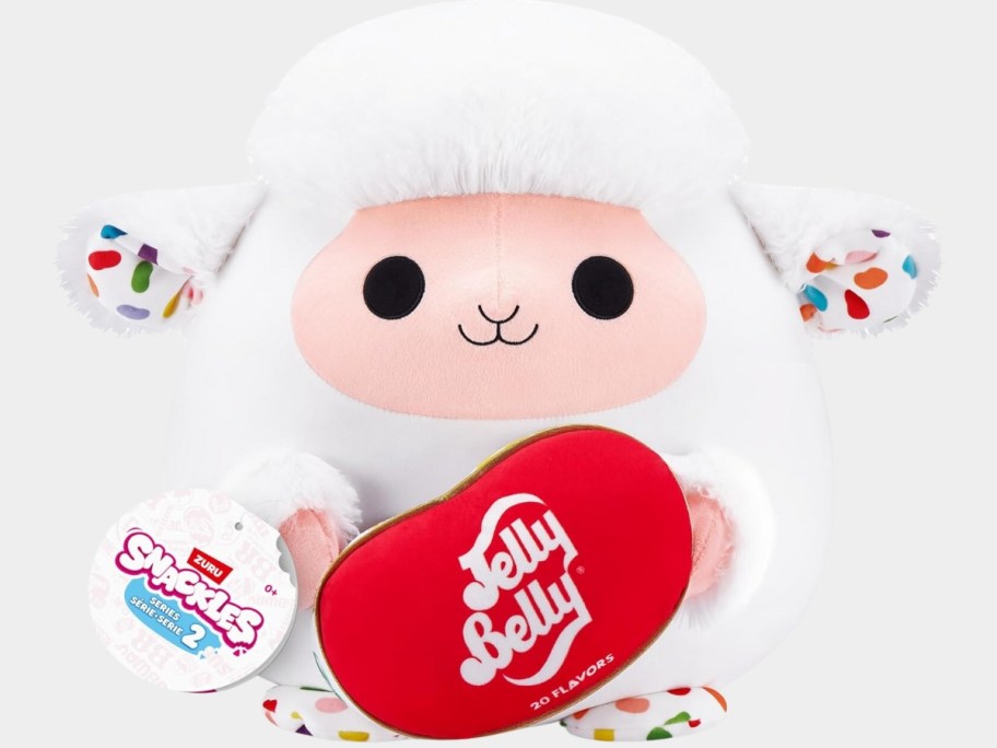 Snackles plush Lamb with a plush Jelly Belly jelly bean