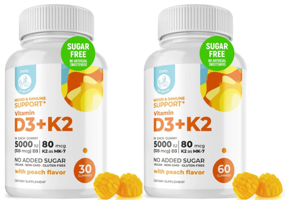 stock image of D3 vitamins in 30 count and 60 count