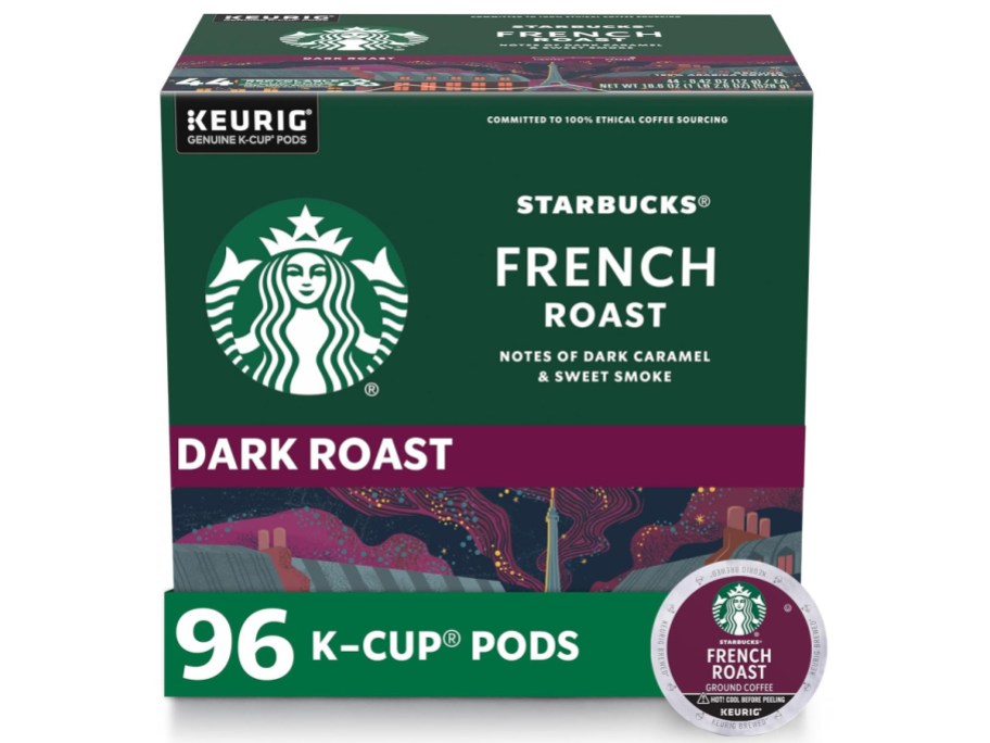  stock image of Starbucks K-Cup Coffee Pods—Dark Roast Coffee French Roast 96 Count